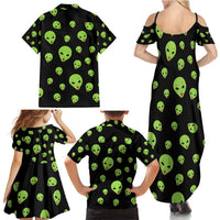 Alien Christmas Family Matching Summer Maxi Dress and Hawaiian Shirt Xmas Holiday Patterns - Wonder Print Shop
