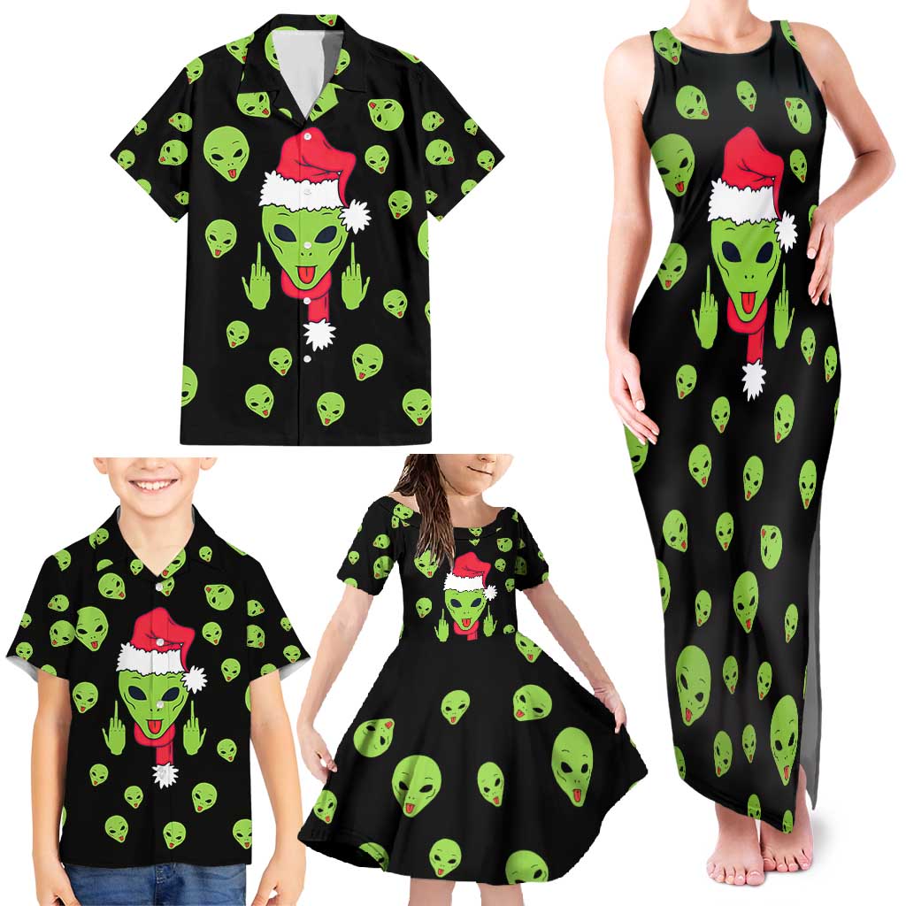 Alien Christmas Family Matching Tank Maxi Dress and Hawaiian Shirt Xmas Holiday Patterns - Wonder Print Shop
