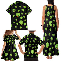 Alien Christmas Family Matching Tank Maxi Dress and Hawaiian Shirt Xmas Holiday Patterns - Wonder Print Shop