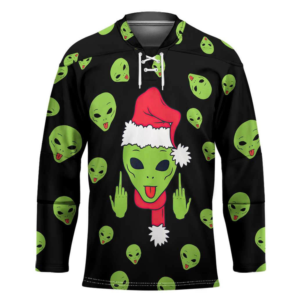 Alien Christmas Hockey Jersey Xmas Holiday Patterns - Wonder Print Shop