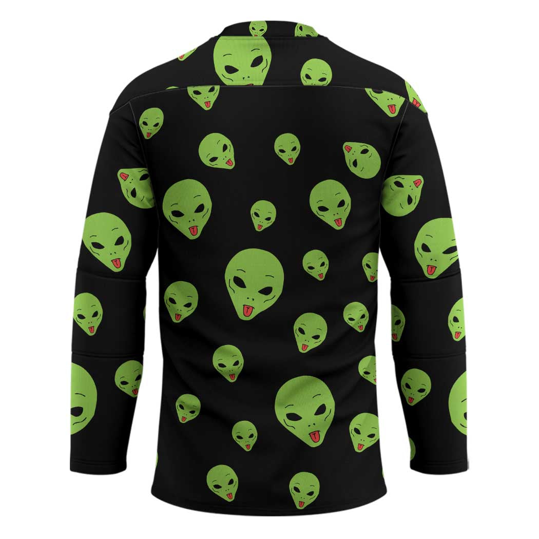 Alien Christmas Hockey Jersey Xmas Holiday Patterns - Wonder Print Shop