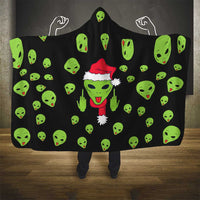 Alien Christmas Hooded Blanket Xmas Holiday Patterns - Wonder Print Shop