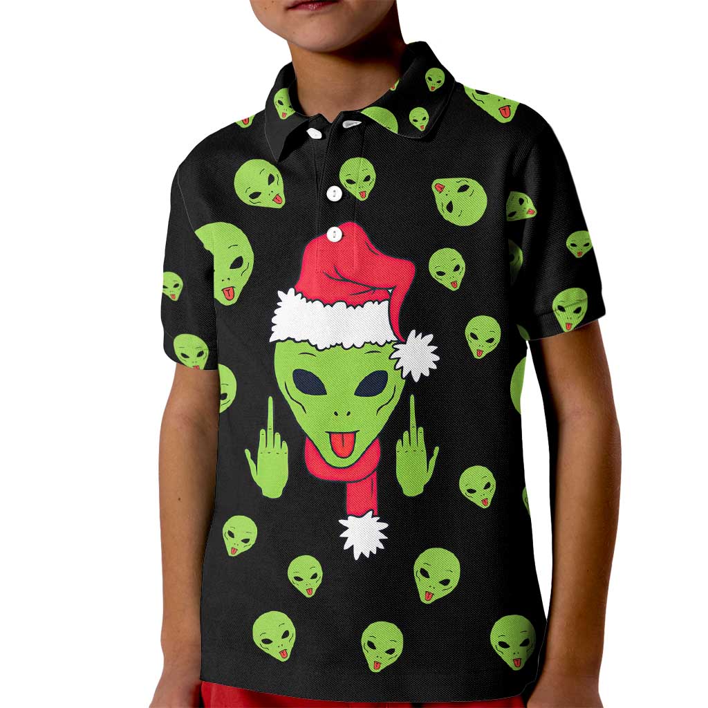 Alien Christmas Kid Polo Shirt Xmas Holiday Patterns - Wonder Print Shop