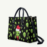 Alien Christmas Leather Bag Xmas Holiday Patterns - Wonder Print Shop