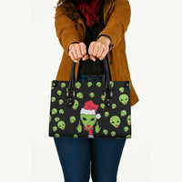 Alien Christmas Leather Bag Xmas Holiday Patterns - Wonder Print Shop