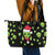 Alien Christmas Leather Tote Bag Xmas Holiday Patterns - Wonder Print Shop
