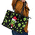 Alien Christmas Leather Tote Bag Xmas Holiday Patterns - Wonder Print Shop
