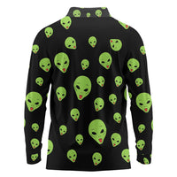 Alien Christmas Long Sleeve Polo Shirt Xmas Holiday Patterns - Wonder Print Shop