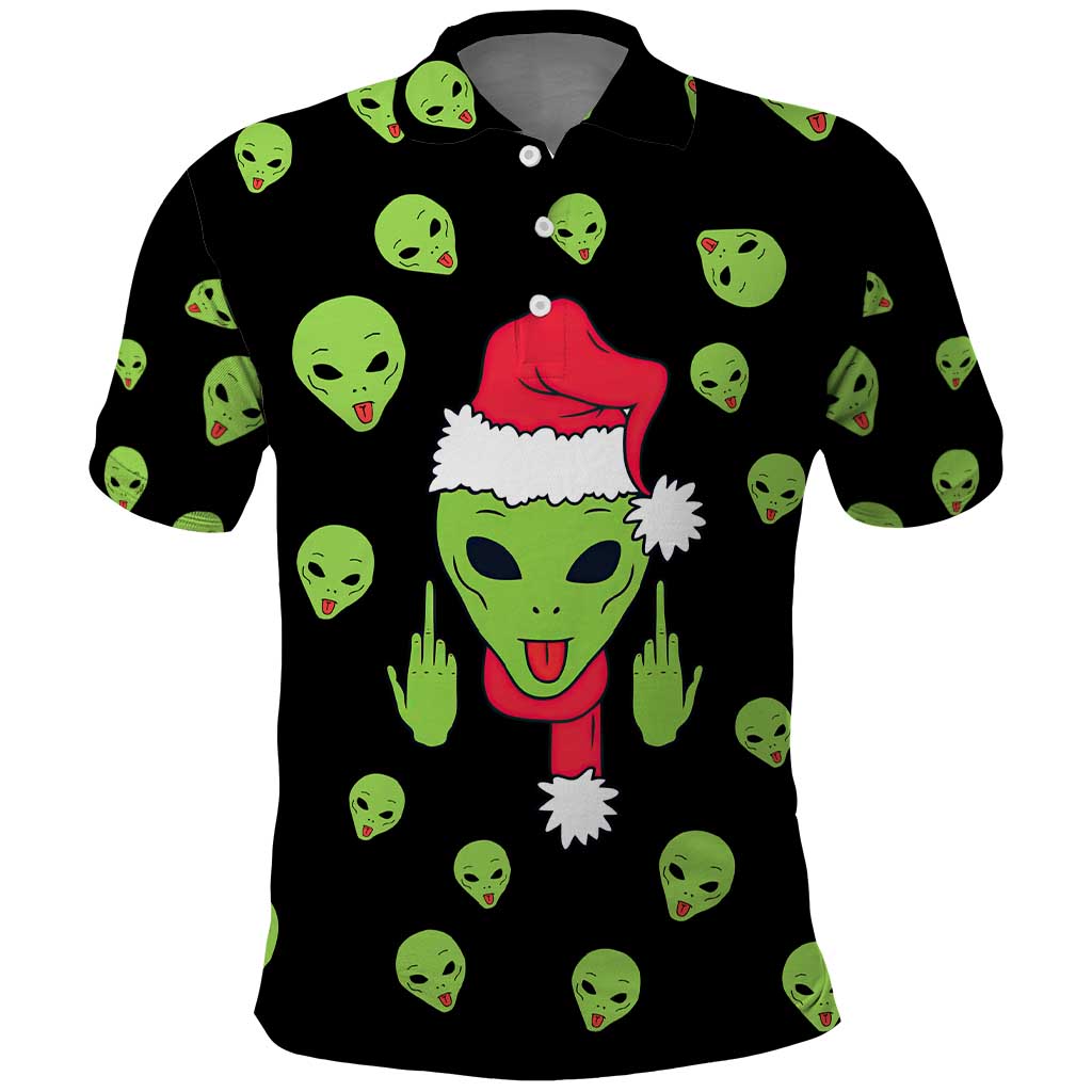 Alien Christmas Polo Shirt Xmas Holiday Patterns - Wonder Print Shop