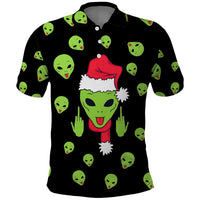 Alien Christmas Polo Shirt Xmas Holiday Patterns - Wonder Print Shop