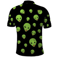 Alien Christmas Polo Shirt Xmas Holiday Patterns - Wonder Print Shop
