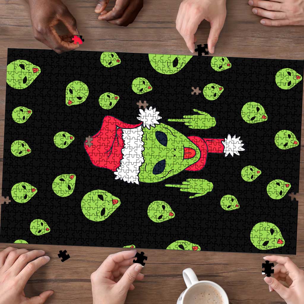 Alien Christmas Puzzle Xmas Holiday Patterns - Wonder Print Shop