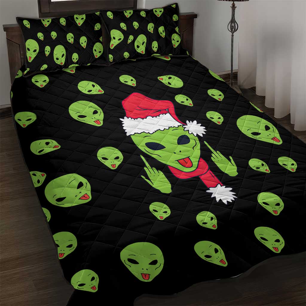 Alien Christmas Quilt Bed Set Xmas Holiday Patterns - Wonder Print Shop