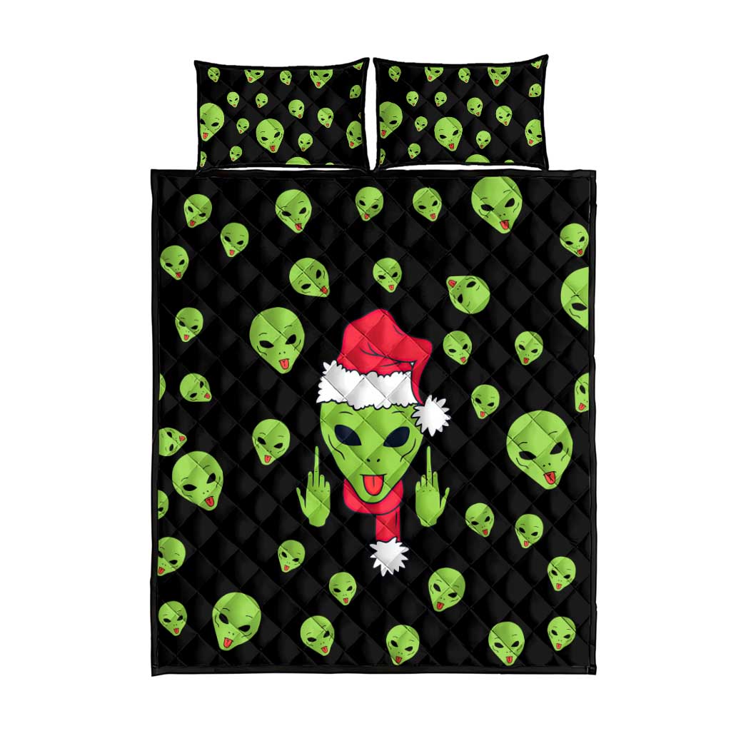 Alien Christmas Quilt Bed Set Xmas Holiday Patterns - Wonder Print Shop
