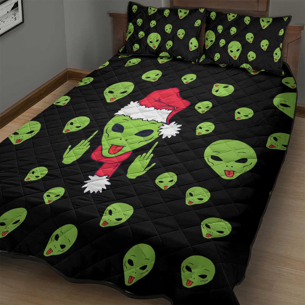 Alien Christmas Quilt Bed Set Xmas Holiday Patterns - Wonder Print Shop