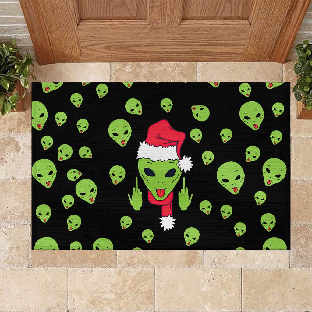 Alien Christmas Rubber Doormat Xmas Holiday Patterns - Wonder Print Shop