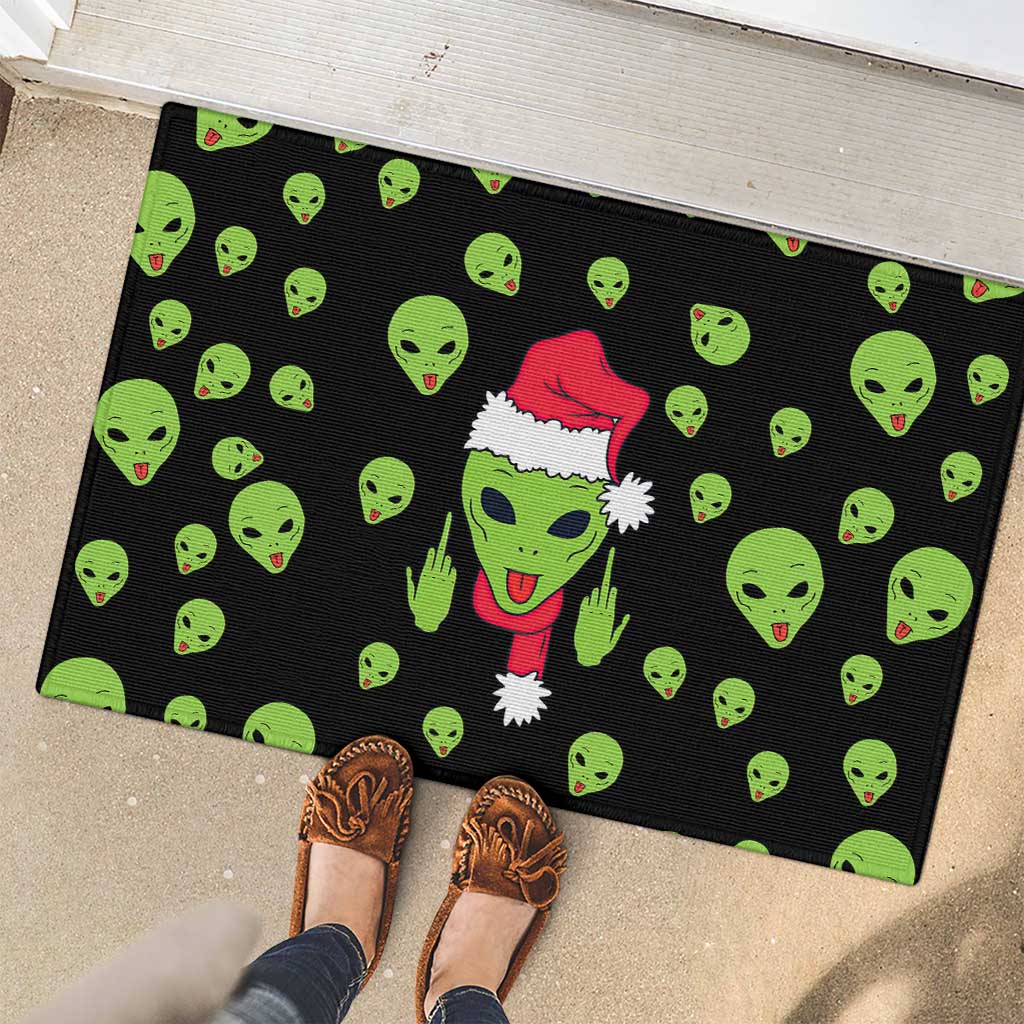 Alien Christmas Rubber Doormat Xmas Holiday Patterns - Wonder Print Shop