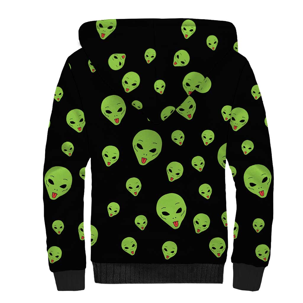 Alien Christmas Sherpa Hoodie Xmas Holiday Patterns - Wonder Print Shop