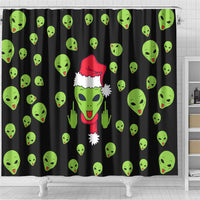 Alien Christmas Shower Curtain Xmas Holiday Patterns - Wonder Print Shop
