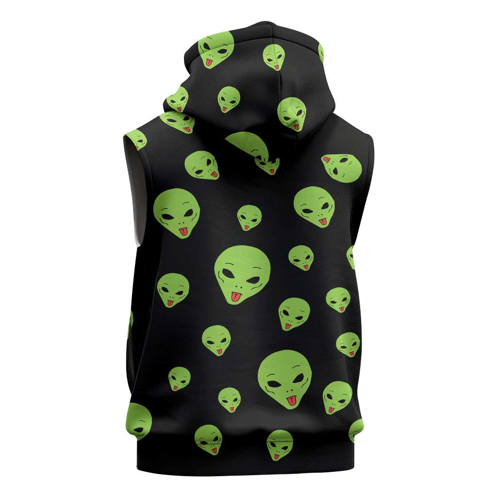 Alien Christmas Sleeveless Hoodie Xmas Holiday Patterns - Wonder Print Shop