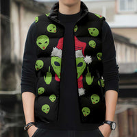 Alien Christmas Sleeveless Puffer Jacket Xmas Holiday Patterns - Wonder Print Shop