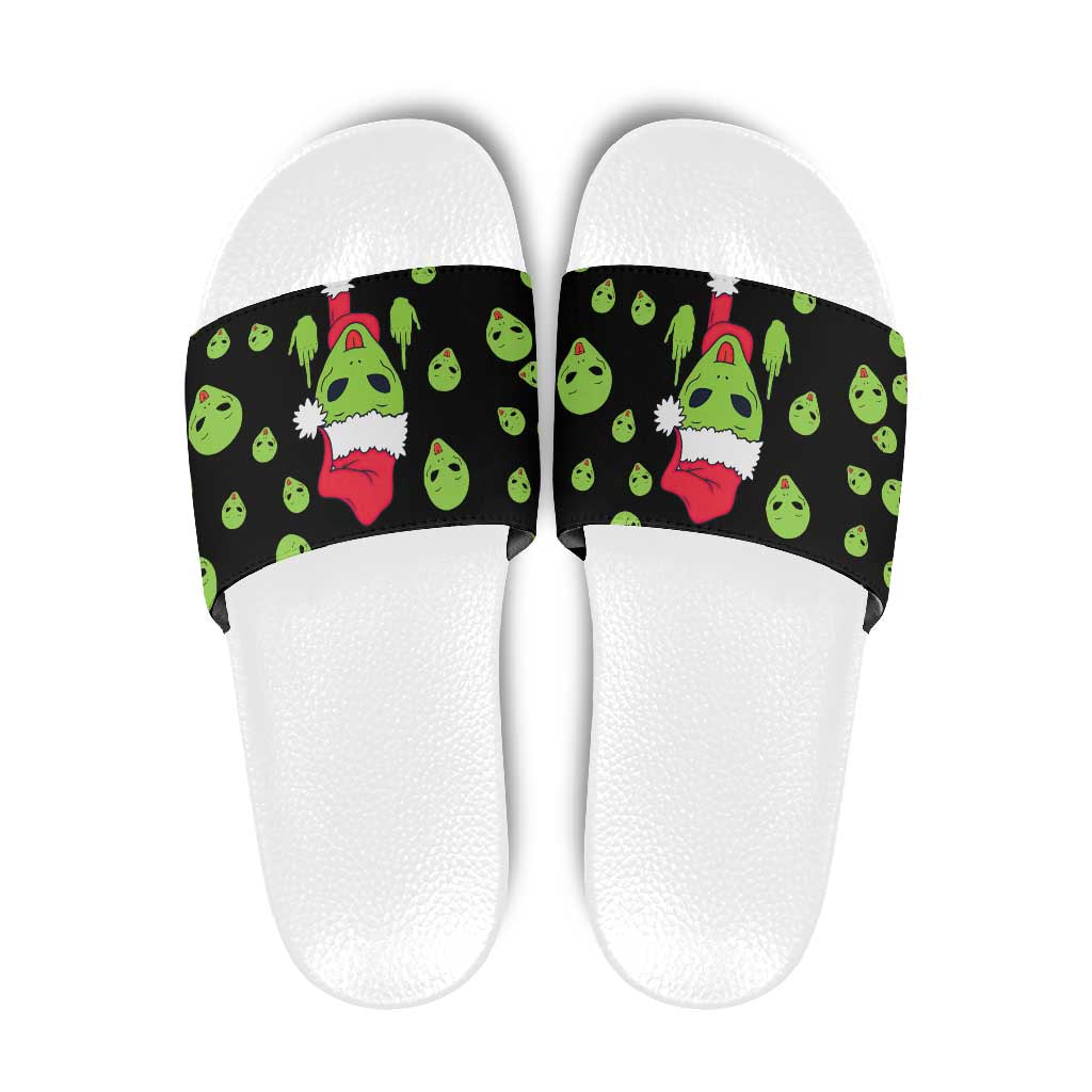 Alien Christmas Slide Sandals Xmas Holiday Patterns - Wonder Print Shop