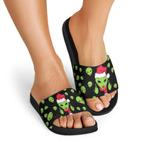 Alien Christmas Slide Sandals Xmas Holiday Patterns - Wonder Print Shop
