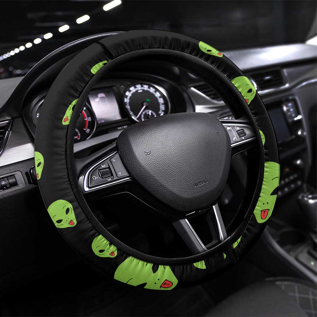 Alien Christmas Steering Wheel Cover Xmas Holiday Patterns - Wonder Print Shop