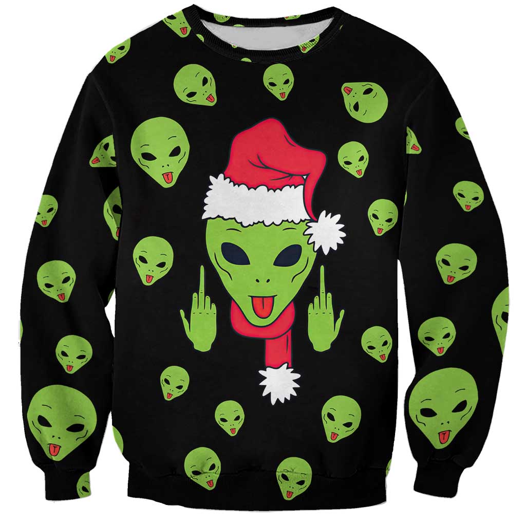 Alien Christmas Sweatshirt Xmas Holiday Patterns - Wonder Print Shop