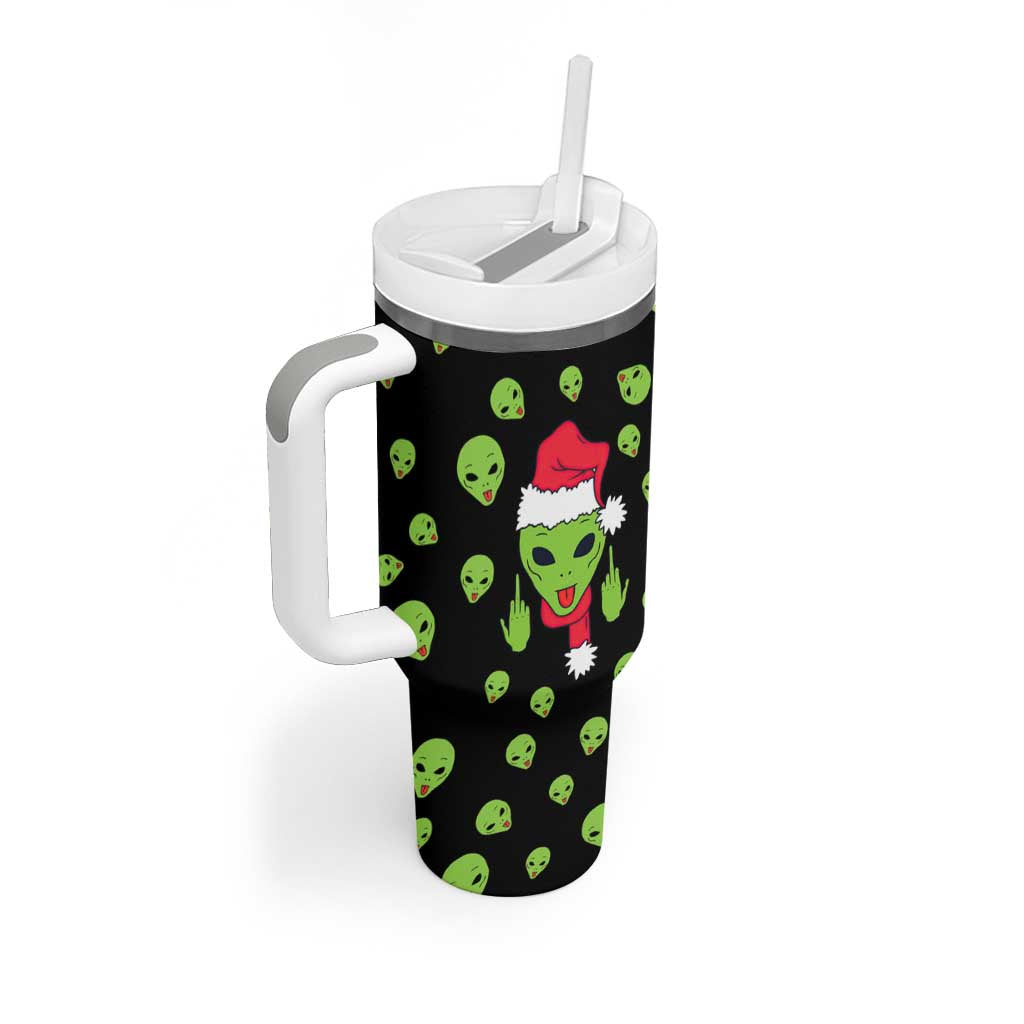 Alien Christmas Tumbler With Handle Xmas Holiday Patterns - Wonder Print Shop