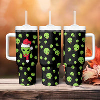 Alien Christmas Tumbler With Handle Xmas Holiday Patterns - Wonder Print Shop
