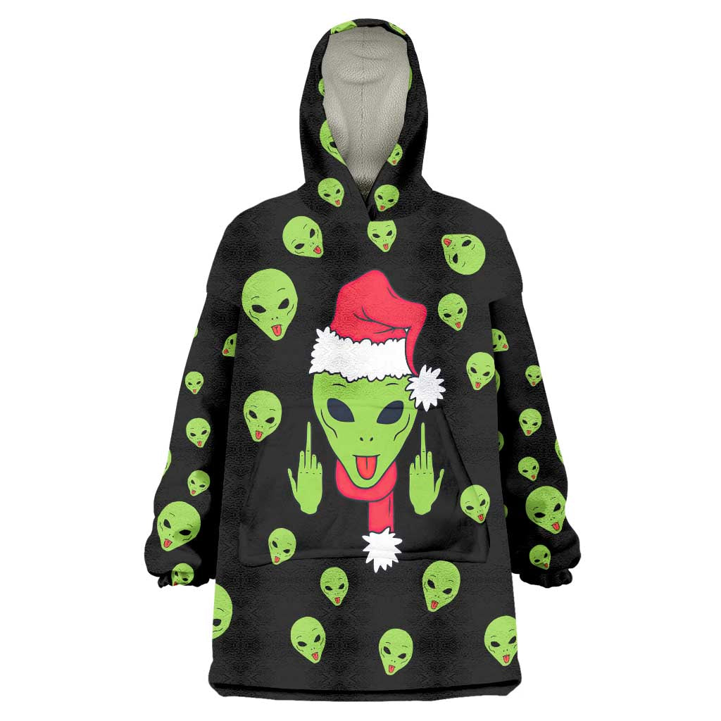 Alien Christmas Wearable Blanket Hoodie Xmas Holiday Patterns - Wonder Print Shop
