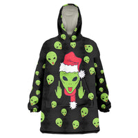 Alien Christmas Wearable Blanket Hoodie Xmas Holiday Patterns - Wonder Print Shop