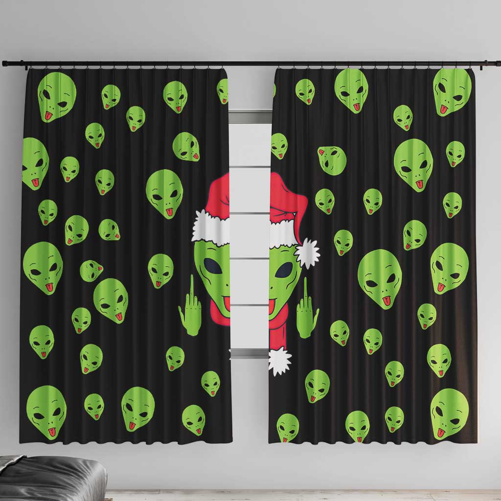 Alien Christmas Window Curtain Xmas Holiday Patterns - Wonder Print Shop