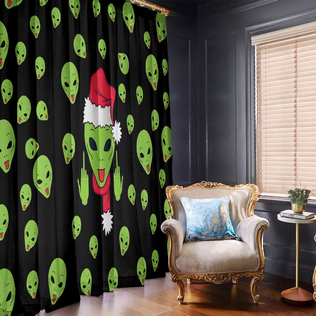 Alien Christmas Window Curtain Xmas Holiday Patterns - Wonder Print Shop