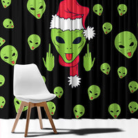 Alien Christmas Window Curtain Xmas Holiday Patterns - Wonder Print Shop