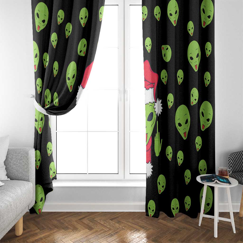 Alien Christmas Window Curtain Xmas Holiday Patterns - Wonder Print Shop