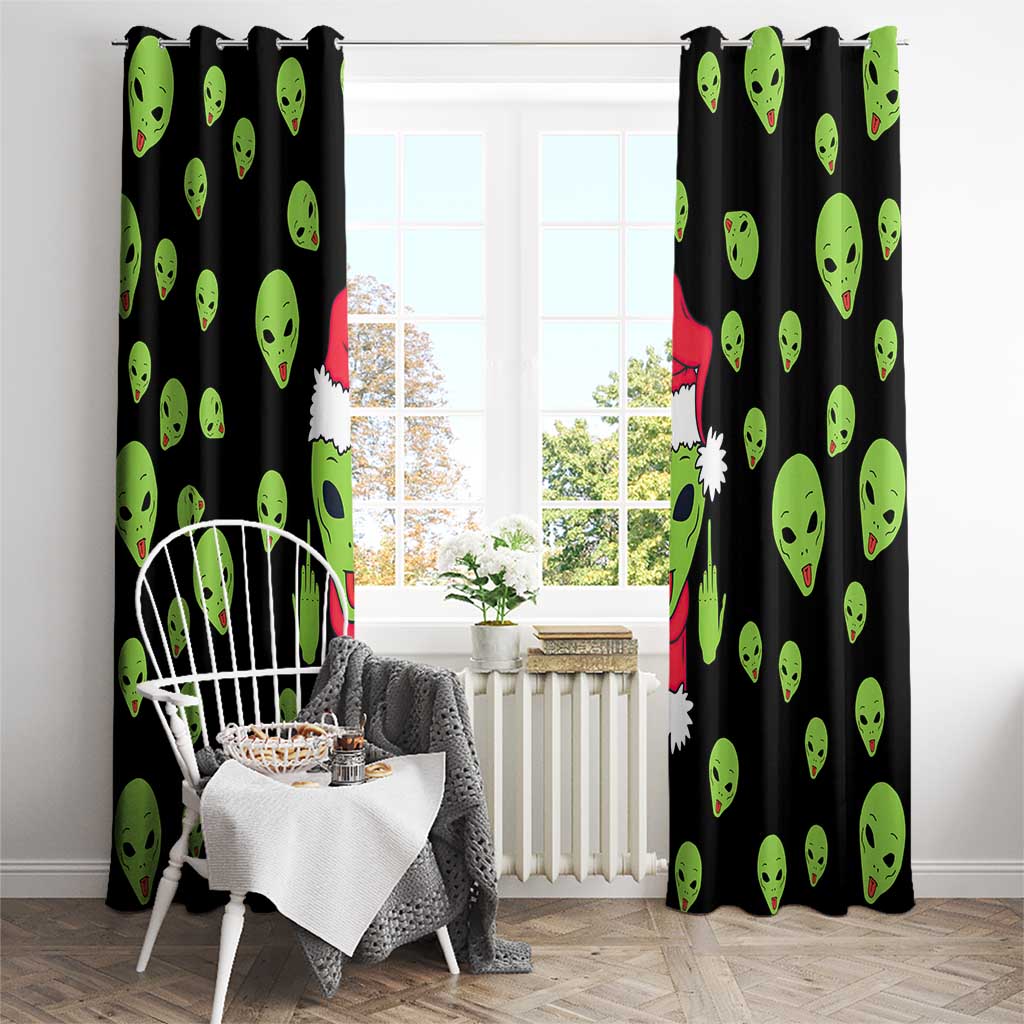 Alien Christmas Window Curtain Xmas Holiday Patterns - Wonder Print Shop