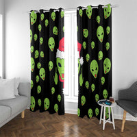 Alien Christmas Window Curtain Xmas Holiday Patterns - Wonder Print Shop
