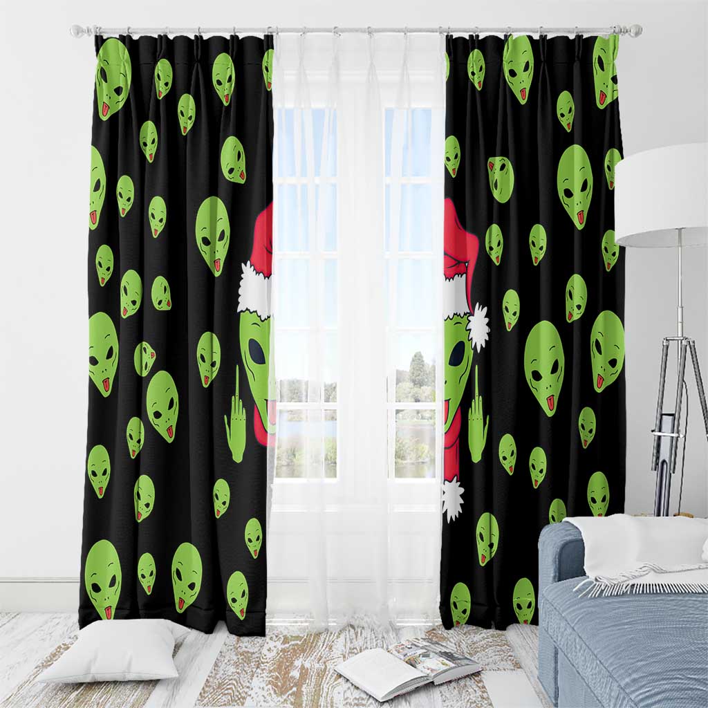 Alien Christmas Window Curtain Xmas Holiday Patterns - Wonder Print Shop