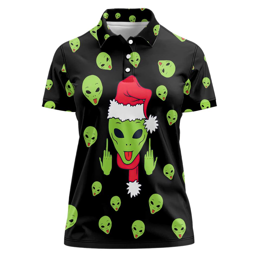 Alien Christmas Women Polo Shirt Xmas Holiday Patterns - Wonder Print Shop