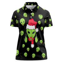Alien Christmas Women Polo Shirt Xmas Holiday Patterns - Wonder Print Shop