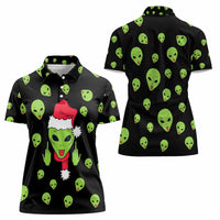 Alien Christmas Women Polo Shirt Xmas Holiday Patterns - Wonder Print Shop