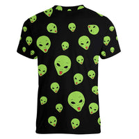 Alien Christmas Women V-Neck T-Shirt Xmas Holiday Patterns - Wonder Print Shop