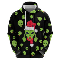 Alien Christmas Zip Hoodie Xmas Holiday Patterns - Wonder Print Shop
