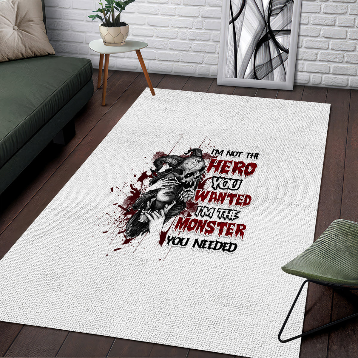 I'm Not The Hero You Wanted Area Rug - Wonder Print Shop