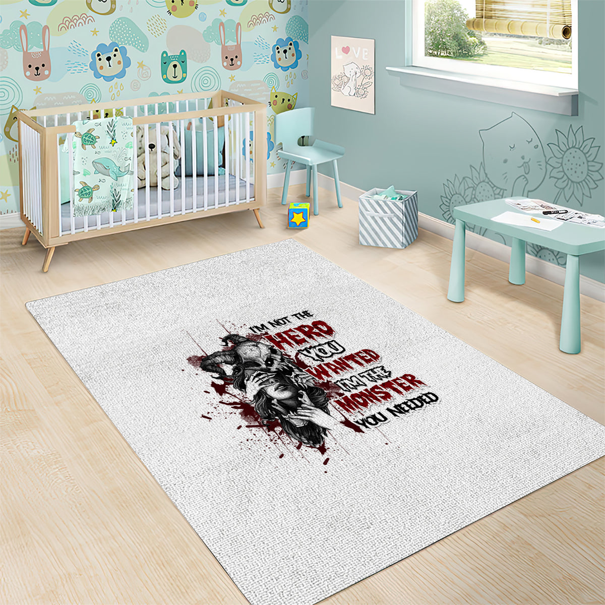 I'm Not The Hero You Wanted Area Rug - Wonder Print Shop