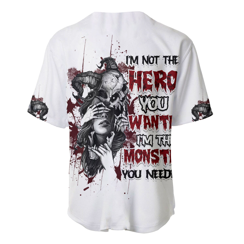 I'm Not The Hero You Wanted Baseball Jersey - Wonder Print Shop