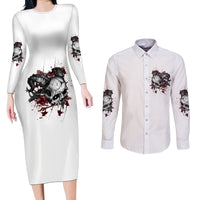 I'm Not The Hero You Wanted Couples Matching Long Sleeve Bodycon Dress and Long Sleeve Button Shirt - Wonder Print Shop