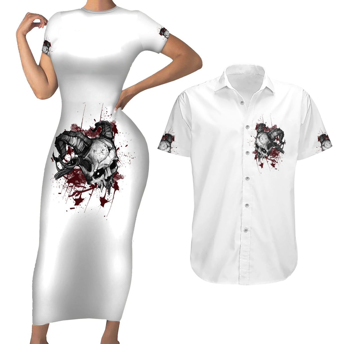 I'm Not The Hero You Wanted Couples Matching Short Sleeve Bodycon Dress and Hawaiian Shirt - Wonder Print Shop